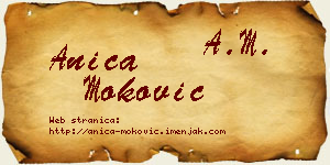 Anica Moković vizit kartica